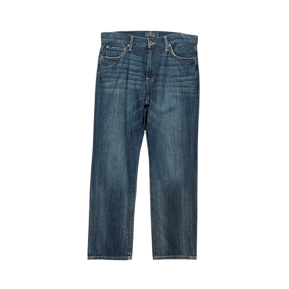 Lucky Brand Jeans Mens 32 Candiani Denim Straight Leg 5 Pocket Zip Fly Cotton